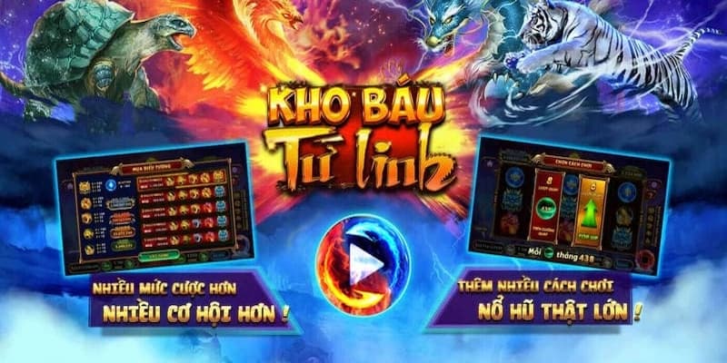 Nổ hũ kho báu tứ linh MMWIN đồ họa huyền bí, hot nhất